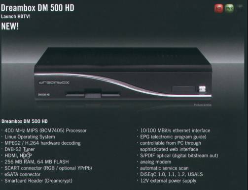 dreamox dm500hd, dreambox 500hd, dm500 hd cccam settopbox hd