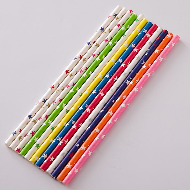 colorful printed paper drinking straw