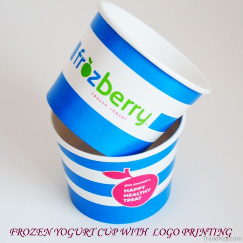 Frozen Yogurt paper cup 16oz with logo printed