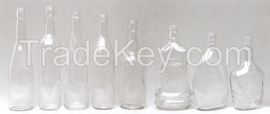 clear glass bottles