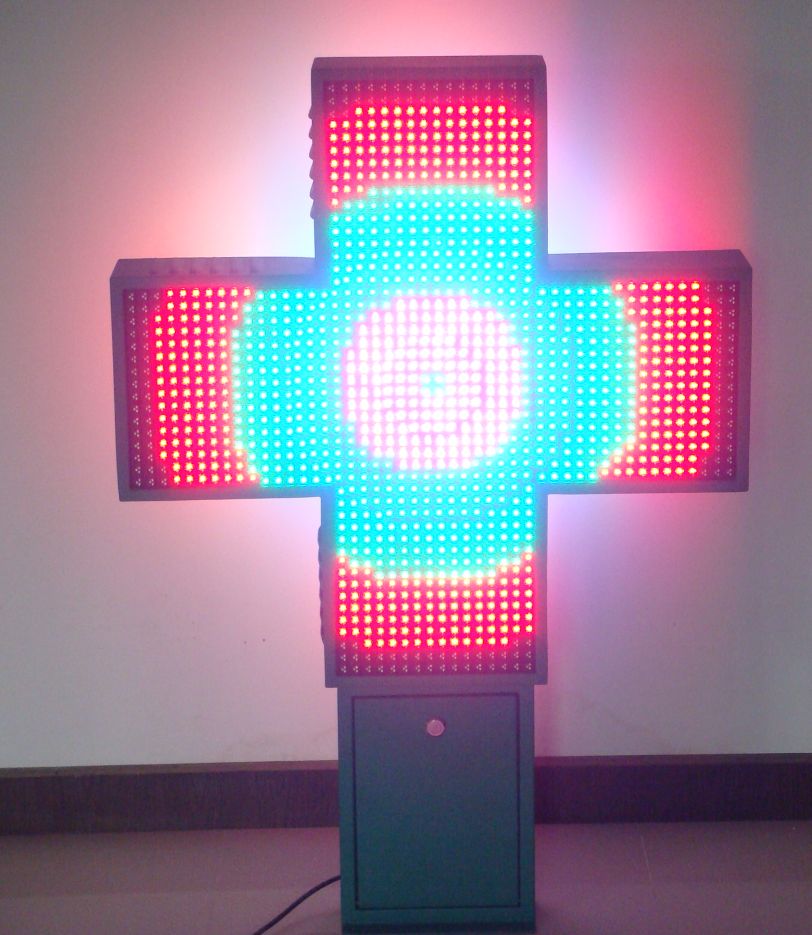 Full color LED pharmacy cross