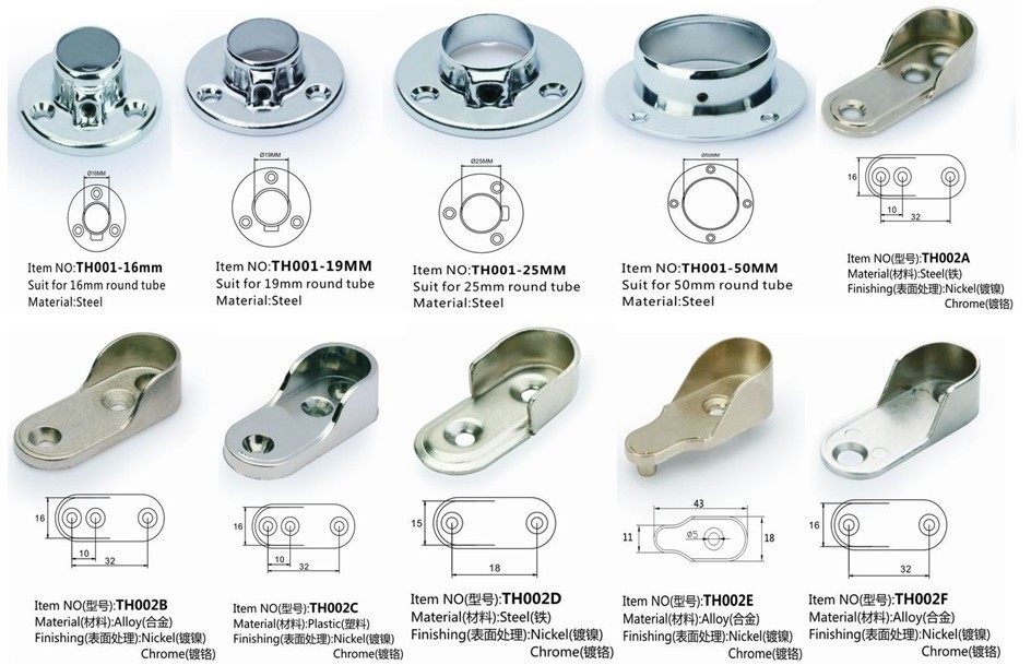 flange, tube holder, tube support, wardrobe accessories