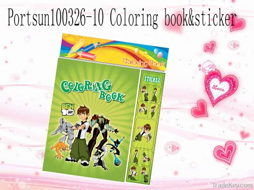 colouring book with sticker