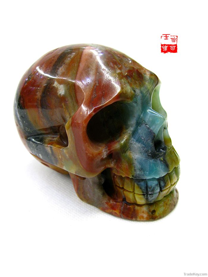 Nature amazon stone amaonite carving skull carving