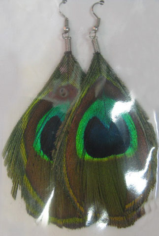 peacock feather earring