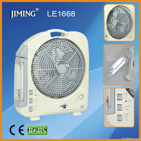 LE1668: EMERGENCY FAN LANTERN âPowerful 12 Inches Oscillating Fan