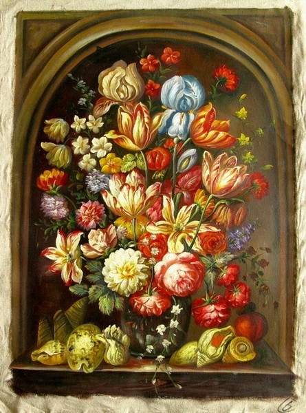 classical flower oil painting