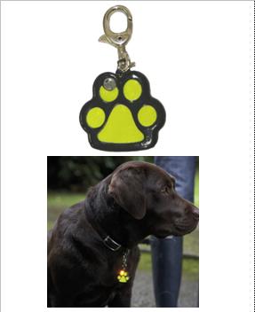 Paw Shaped Reflective ID tag