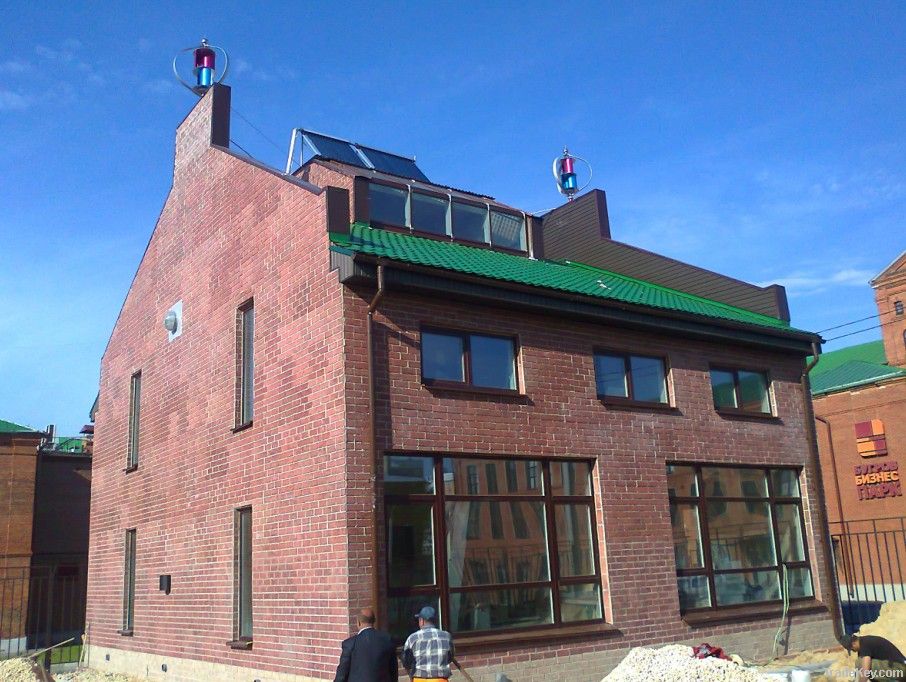 small wind turbine on the roof