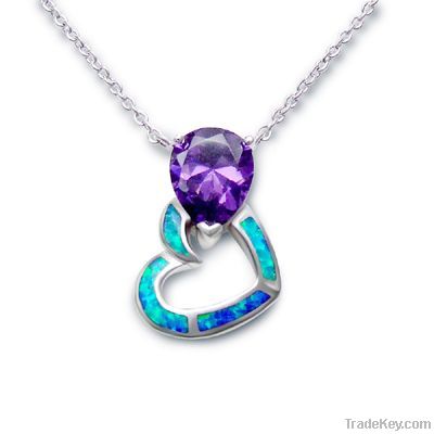 925 Sterling Silver necklace/Opal