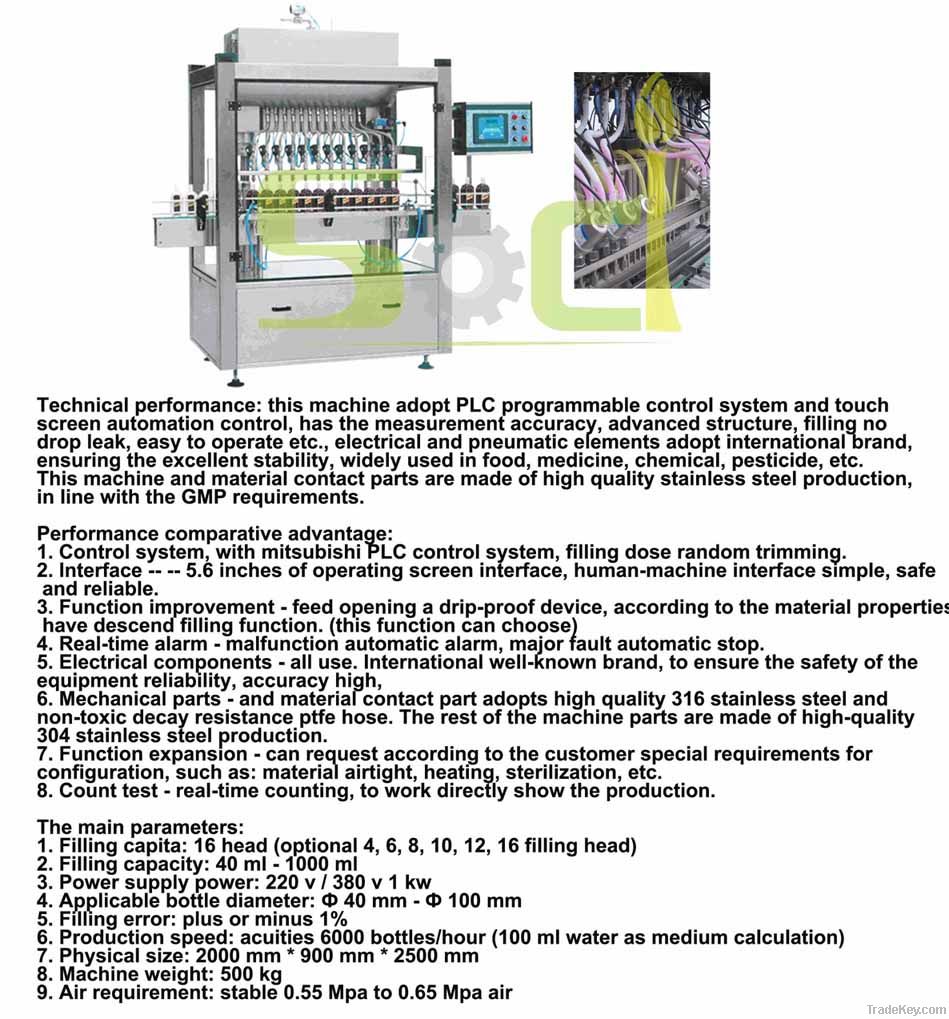 Viscous liquid filling machine