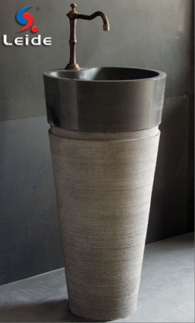 Cone pedestal basin, stone pedestal sink LD-F043