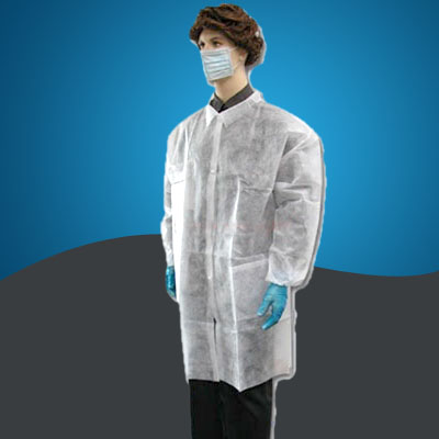 Disposable nonwoven SMS lab coat