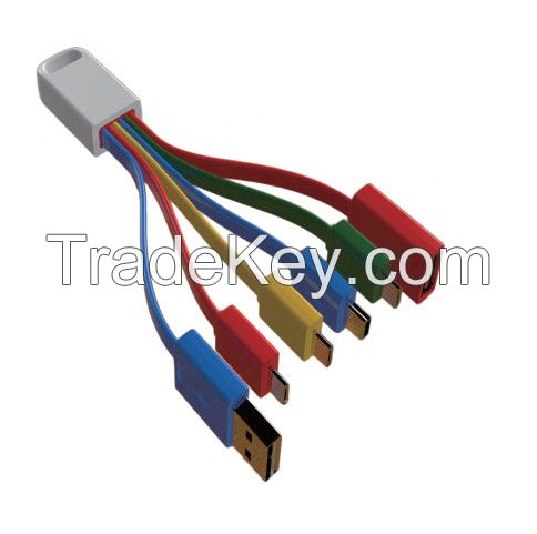 5 in 1 USB Chaing Cable with Google Color