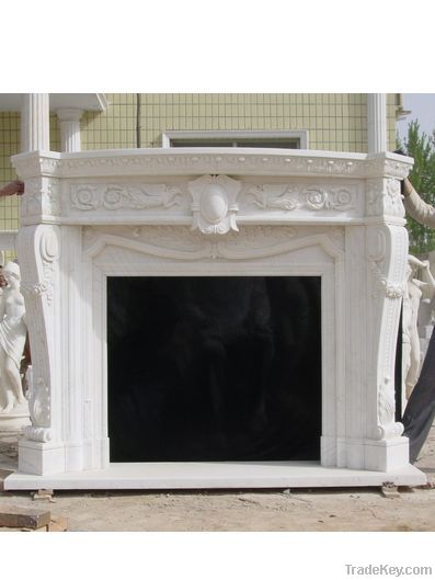 Hand carved marble fireplace