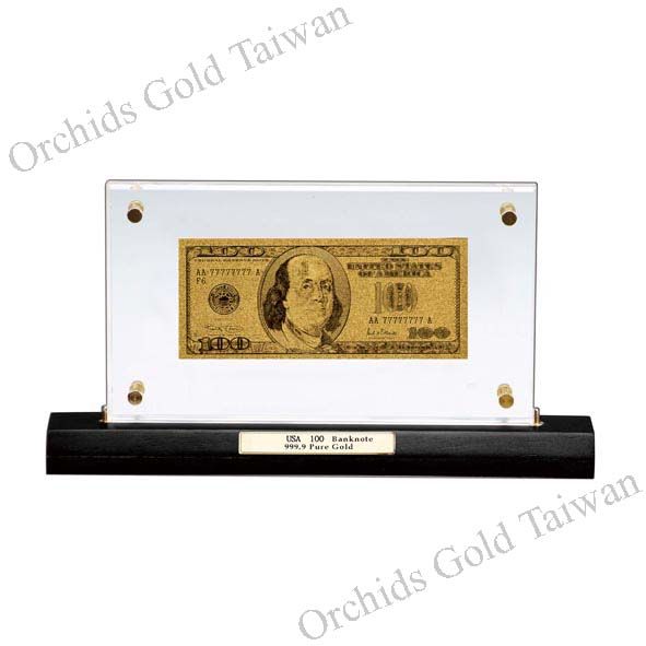 24K Gold Foil Banknote Series with Display Stand