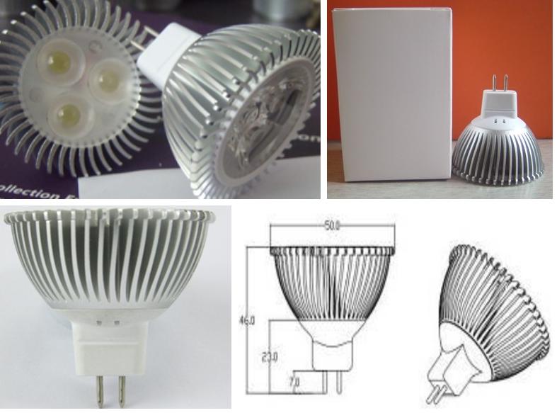 LED spotlight MR16 /E27/GU10 3W ( 3W led lamp)