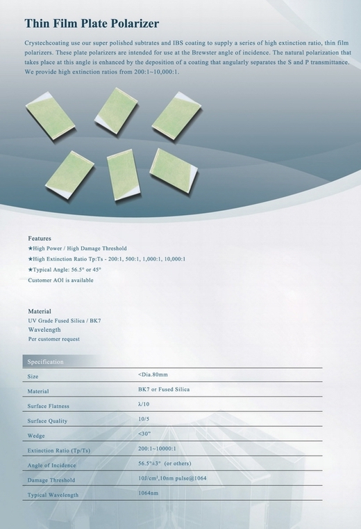 Thin Film Plate Polarizer