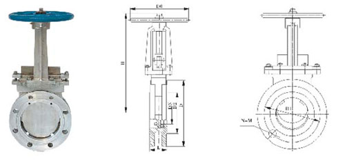 Manual knife gate valve