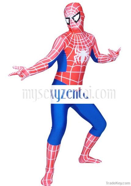 Red And Blue Spider Man Lycra Spandex Super Hero Zentai Suit Full Body