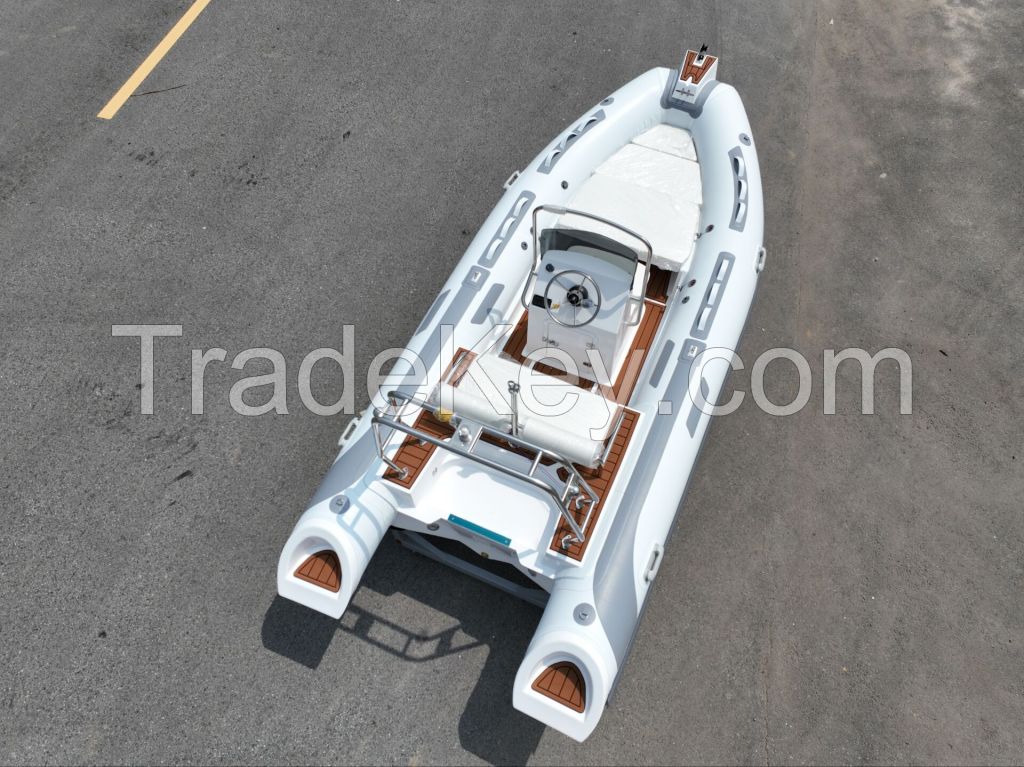 China Boat Factory New Design Style 15.7 Feet 4.8m FRP Hull Orca Inflatable Boat Hypalon Boat Ferry Boat Rib Marine Rescue Boat High Speed Sport Boat Motor Boat
