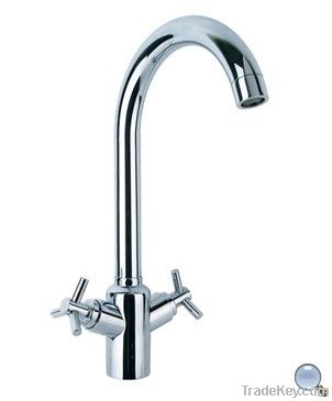 double cross handles kitchen faucet