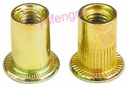 flat head rivet nut carbon steel, aluminium, stainless steel insert nut