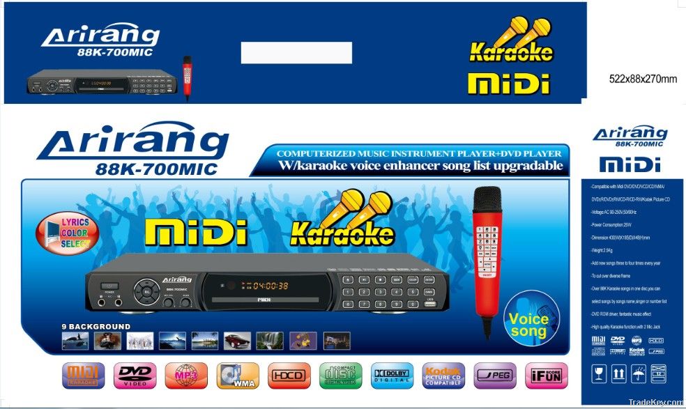 midi dvd karaoke machine with popular English and Tagalog songs