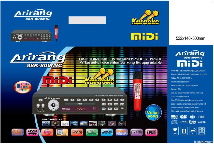 midi dvd karaoke player with popular English and Tagalog songs