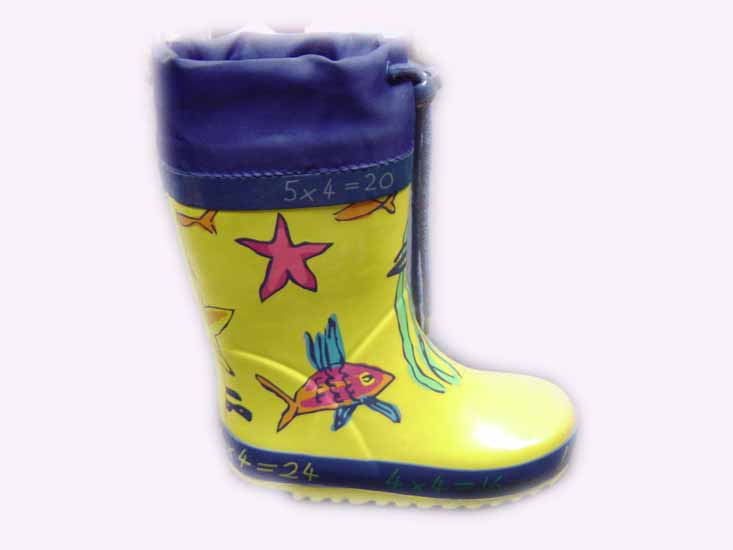 kid&#039;s rubber boots with nylon type