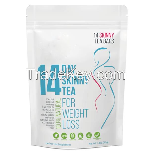 private label 14 days skinny tea detox tea weight loss pyramid tea bags envelop package