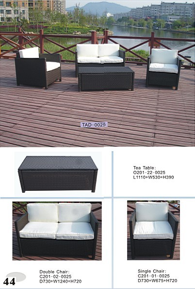 PE rattan sofa &amp; tea table-TAD-0025