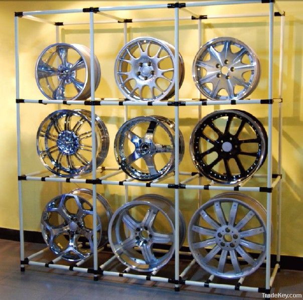 Lean Pipe wheel display rack