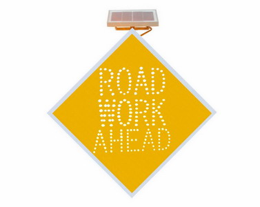 SOLAR TRAFFIC SIGNS &quot;ROAD WORK AHEAD&quot;