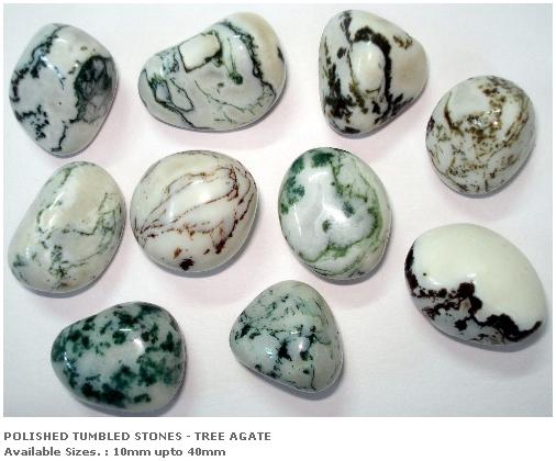 Tree agate polished tumbled stones