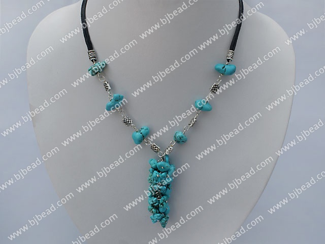 simple turquoise necklace with lobster clasp