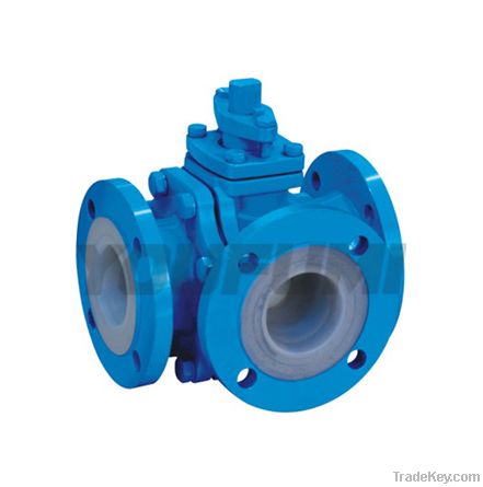 PTFE Lined Ball Valve 3 way