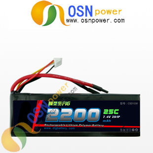 7.4V 2200mah 25C li-po rc batterypack