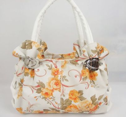 Fashion PU Lea Other Style Tote Bags-Printed Orange flower