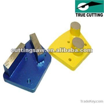 Metal bond diamond grinding block head, grinding block, abrasive tool