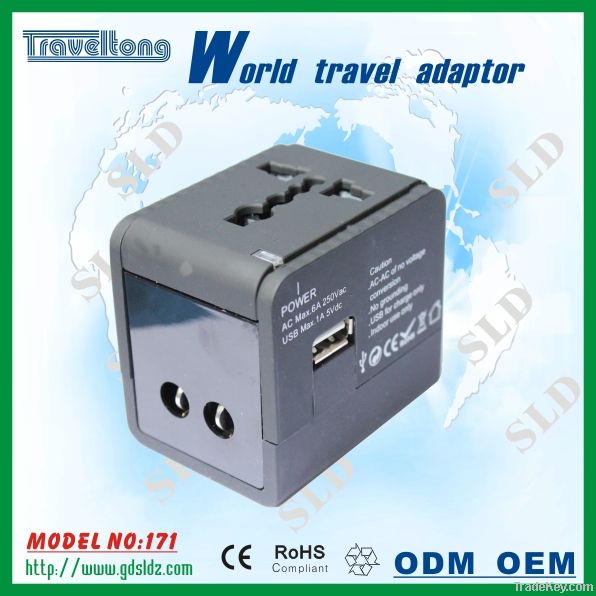 universal international travel usb plug adapter