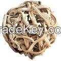 Bleached Vine Ball Wooden Craft 