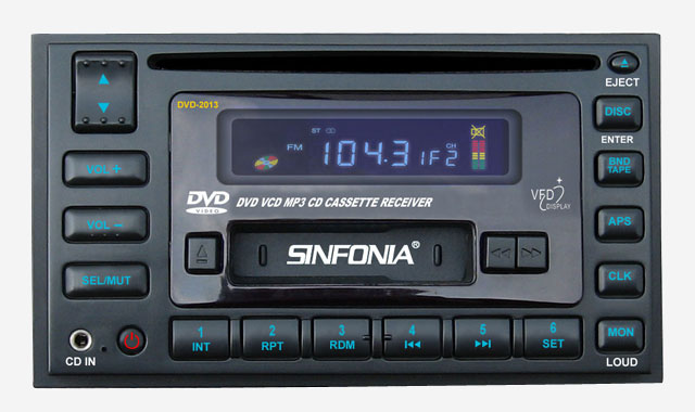 DOUBLE DIN DVD/CASSETTE PLAYER