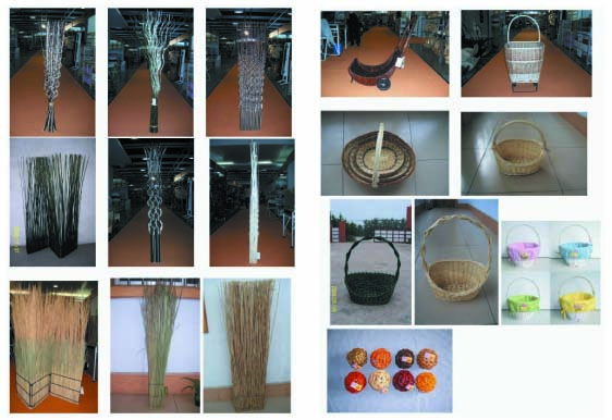 willow products(basket, trolley, artificial flowers)grass, reed goods