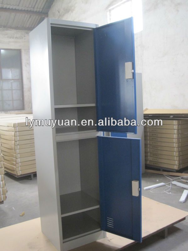 2013 Modern Steel Olympic Furniture KD Double Door Two Tiers Gym Photo Locker with Keypad Lock, Steel Locker