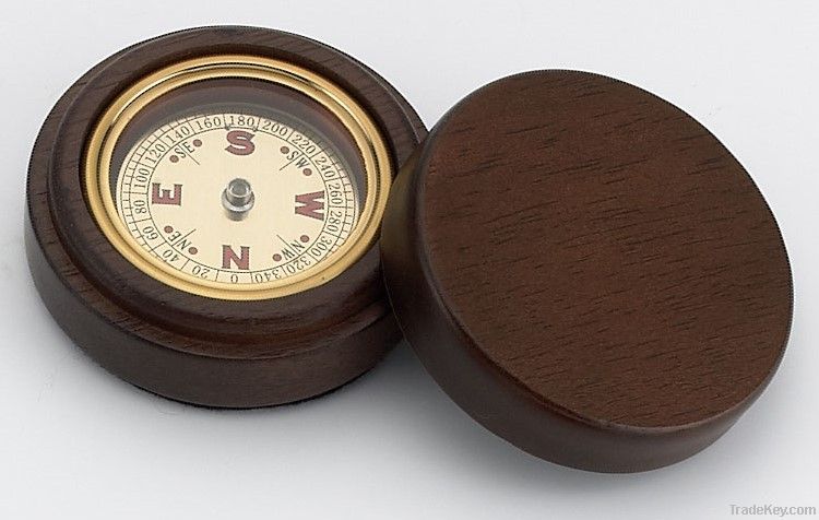 Copper Compass w/ Walnut Wooden Box