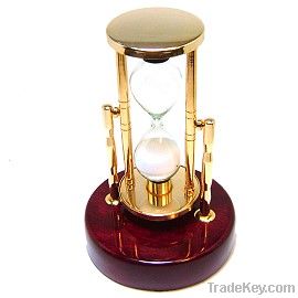 Sand Timer on Mahogany Wood Base