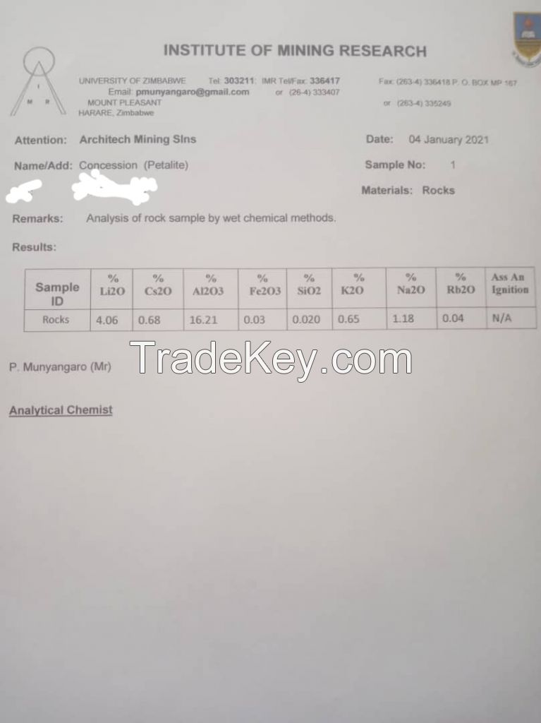 Coltan and Lithium Ore