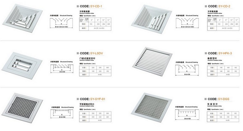 aluminium ventilation grilles