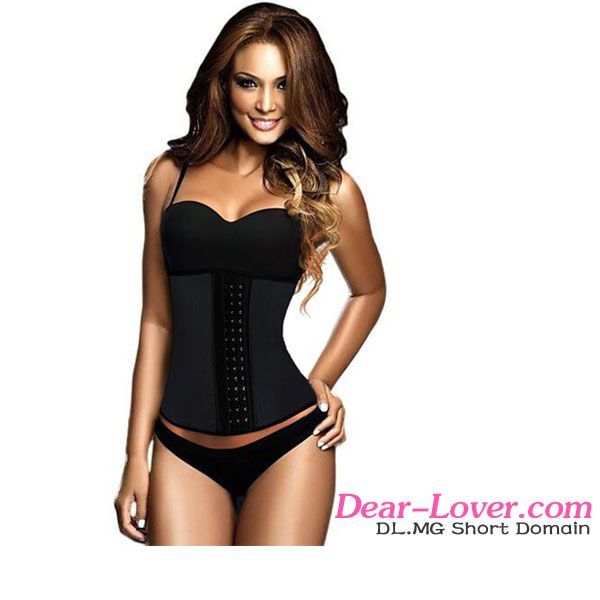 Dear lover Black 4 Steel Bones Latex Under Bust sexy corset